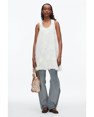 3.1 Phillip Lim Flocked Organza Trapeze Dress - White