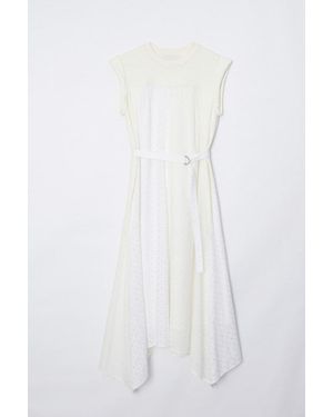 3.1 Phillip Lim Sleeveless French Terry Dress With Broderie Anglaise - White