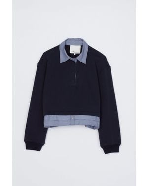 3.1 Phillip Lim French Terry Polo With Shirt - Blue