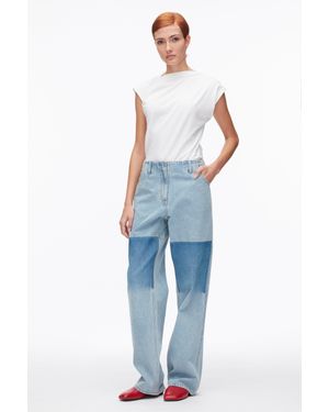 3.1 Phillip Lim Ghost Patch Straight Leg Denim Pants - Blue