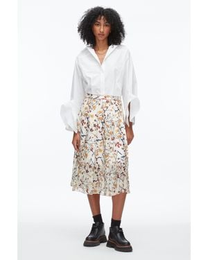 3.1 Phillip Lim Bliss Floral Pleated Skirt - White