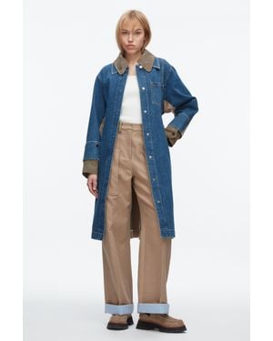 3.1 Phillip Lim Denim Combo Trench - Blue