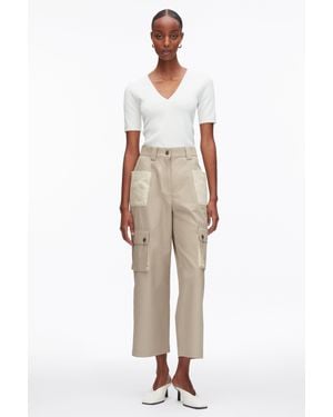 3.1 Phillip Lim Two-Toned Cropped Cargo Pants - Natural