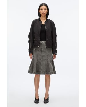 3.1 Phillip Lim Zip Cocoon Back Bomber Jacket - Black