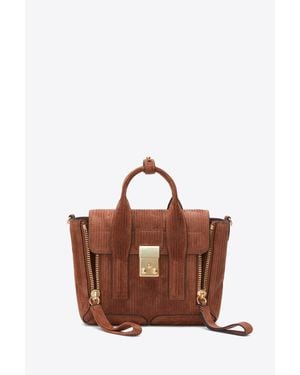 3.1 Phillip Lim Embossed Suede Pashli Mini - Brown