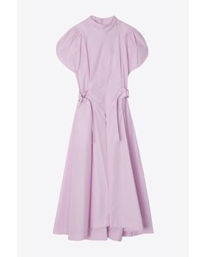3.1 Phillip Lim Puff Sleeve Poplin Flare Dress - Purple