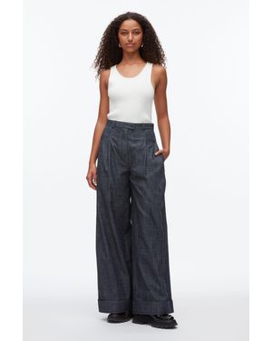 3.1 Phillip Lim Double Pleat Wide Leg Pant - Blue