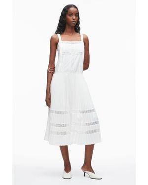 3.1 Phillip Lim Pleated Tank Dress With Lace Insert - White