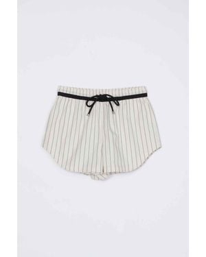 3.1 Phillip Lim Pull-On Pinstripe Shorts With Curved Hem - Multicolor