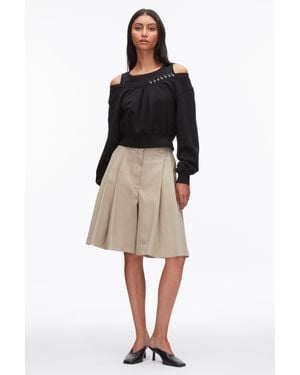 3.1 Phillip Lim Long Sleeve Embellished Double Layer Top - Black