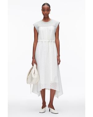 3.1 Phillip Lim Sleeveless French Terry Dress With Broderie Anglaise - White