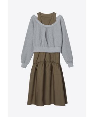3.1 Phillip Lim Layered Tank Combo Dress - Gray