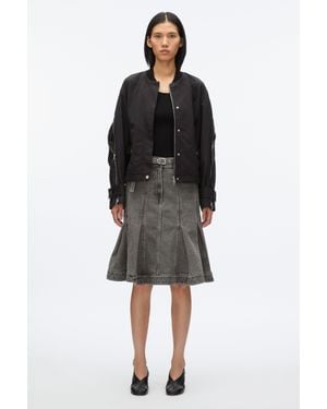 3.1 Phillip Lim Zip Cocoon Back Bomber Jacket - Black