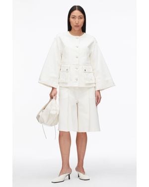 3.1 Phillip Lim Collarless Trapeze Denim Jacket - White