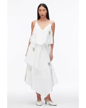 3.1 Phillip Lim Layered Midi Dress With Floral Appliqué - White