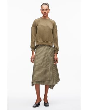 3.1 Phillip Lim French Terry Sweatshirt With Poplin Combo - Green