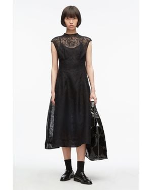 3.1 Phillip Lim Floral Organza Midi Dress - Black