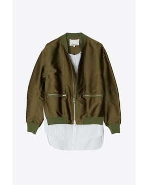 3.1 Phillip Lim Layered Bomber Jacket - Green