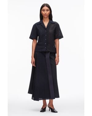 3.1 Phillip Lim Broderie Anglaise Patchwork Camp Shirt - Black