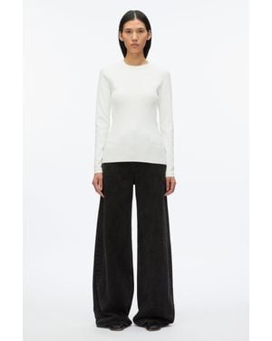 3.1 Phillip Lim Compact Rib Long Sleeve Tee - White