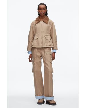 3.1 Phillip Lim Cropped Flounce Barn Jacket - Natural
