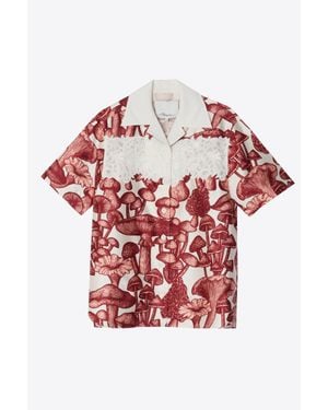 3.1 Phillip Lim Ethereal Mushroom Camp Shirt With Lace - Red