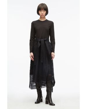 3.1 Phillip Lim Floral Organza T-Shirt Dress - Black