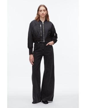 3.1 Phillip Lim Cropped Flight Bomber - Black