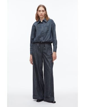 3.1 Phillip Lim Cropped Chambray Shirt - Blue