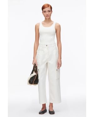 3.1 Phillip Lim Two-Toned Cropped Cargo Pants - White
