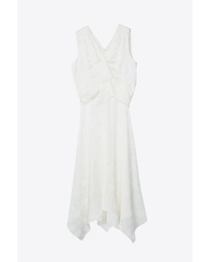 3.1 Phillip Lim Floral Jacquard Draped Handkerchief Dress - White