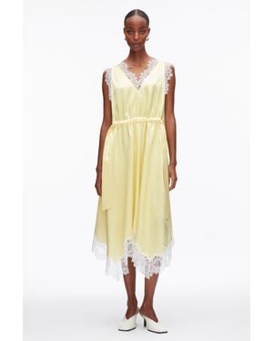 3.1 Phillip Lim V-Neck Midi Dress With Lace Trim - Metallic