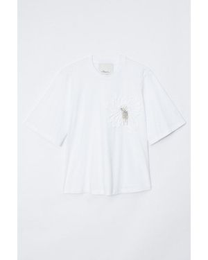 3.1 Phillip Lim Trapeze T-Shirt With Floral Appliqué - White