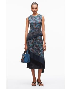 3.1 Phillip Lim Desert Flower Draped Jersey Dress - Blue