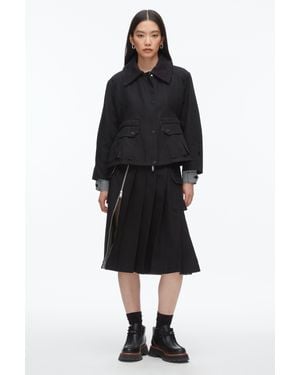 3.1 Phillip Lim Cropped Flounce Barn Jacket - Black