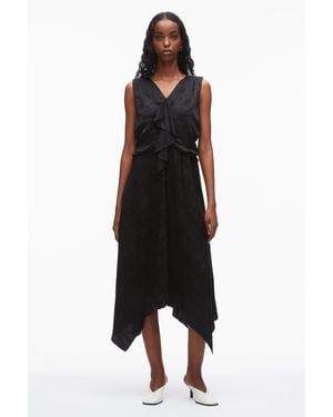 3.1 Phillip Lim Floral Jacquard Draped Handkerchief Dress - Black