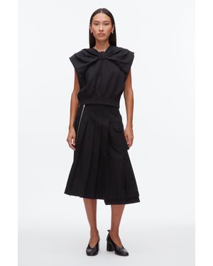 3.1 Phillip Lim Draped Bow French Terry Top - Black