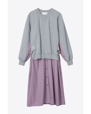 3.1 Phillip Lim French Terry Poplin Dress - Purple