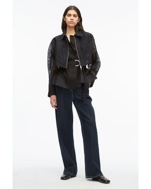 3.1 Phillip Lim Floral Organza Doubler Layer Jacket - Black
