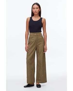 3.1 Phillip Lim Stud Embellished Wide Leg Pant - Multicolor
