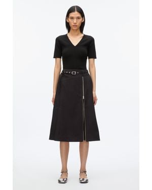 3.1 Phillip Lim Utility Skirt With Zip Chiffon Godet - Black