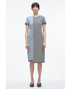 3.1 Phillip Lim Patchwork Stripe T-Shirt Dress - Blue