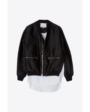 3.1 Phillip Lim Layered Bomber Jacket - Black