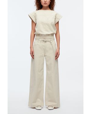 3.1 Phillip Lim Demin Wide-Leg Belted Jeans - White