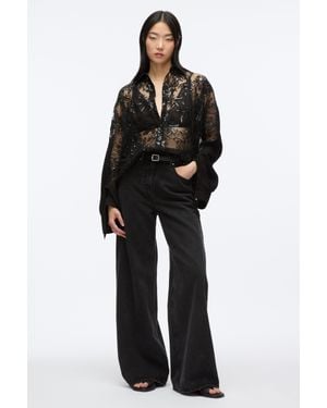 3.1 Phillip Lim Sequin Lace Oversized Shirt - Black