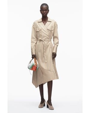 3.1 Phillip Lim Stripe Poplin Wrap Shirt Dress - Natural