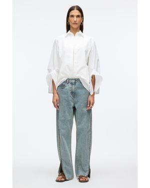 3.1 Phillip Lim Curve Denim Petite Pant With Zippers - Blue