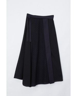 3.1 Phillip Lim Broderie Anglaise Patchwork Midi Skirt - Blue