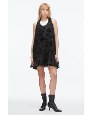 3.1 Phillip Lim Flocked Organza Trapeze Dress - Black