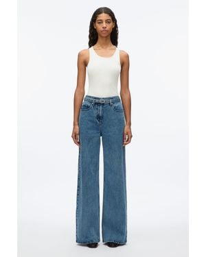 3.1 Phillip Lim Denim Wide-Leg Belted Jeans - Blue